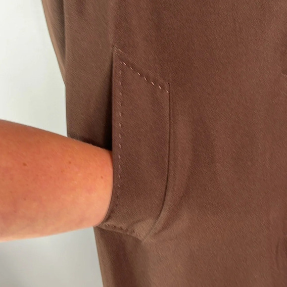 UTEX Hooded Trench Coat Brown Raglan Sleeves Pockets Padded Shoulders Classic 12 - Picture 6 of 14